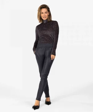 IBANA Colette | Midnight Blue< Mid Waist | Leren Broeken