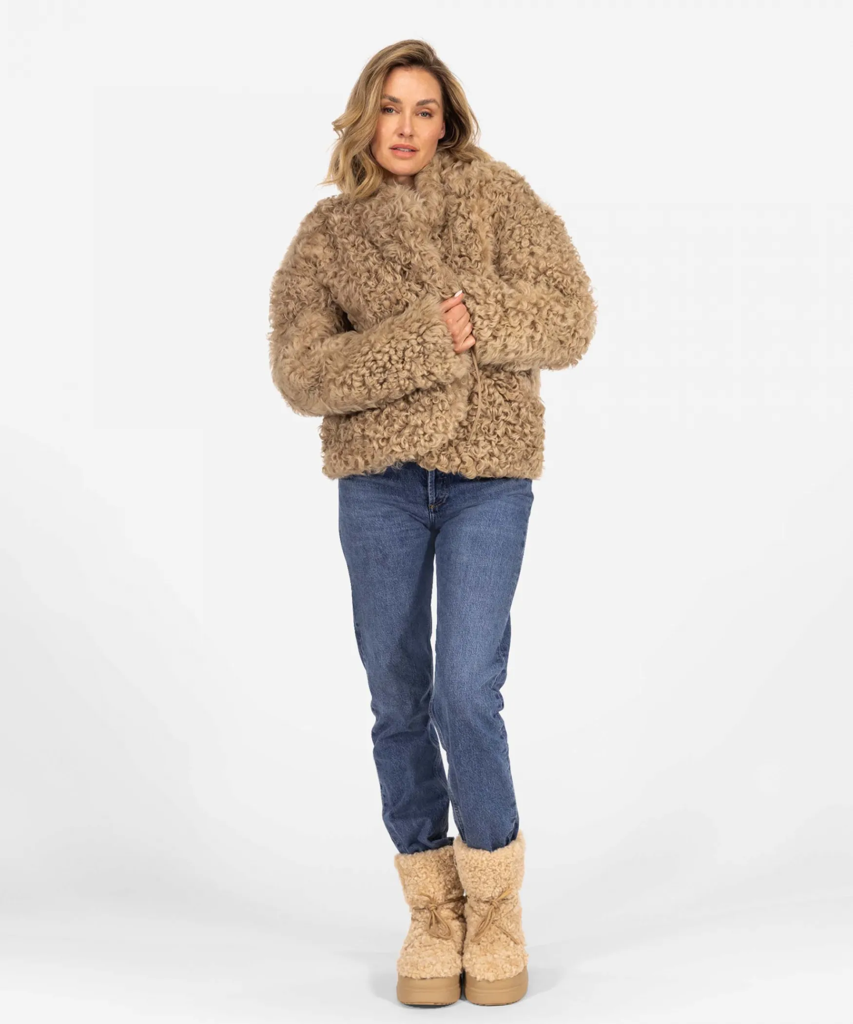 IBANA Curly | Beige< Leren Jassen | Lammy