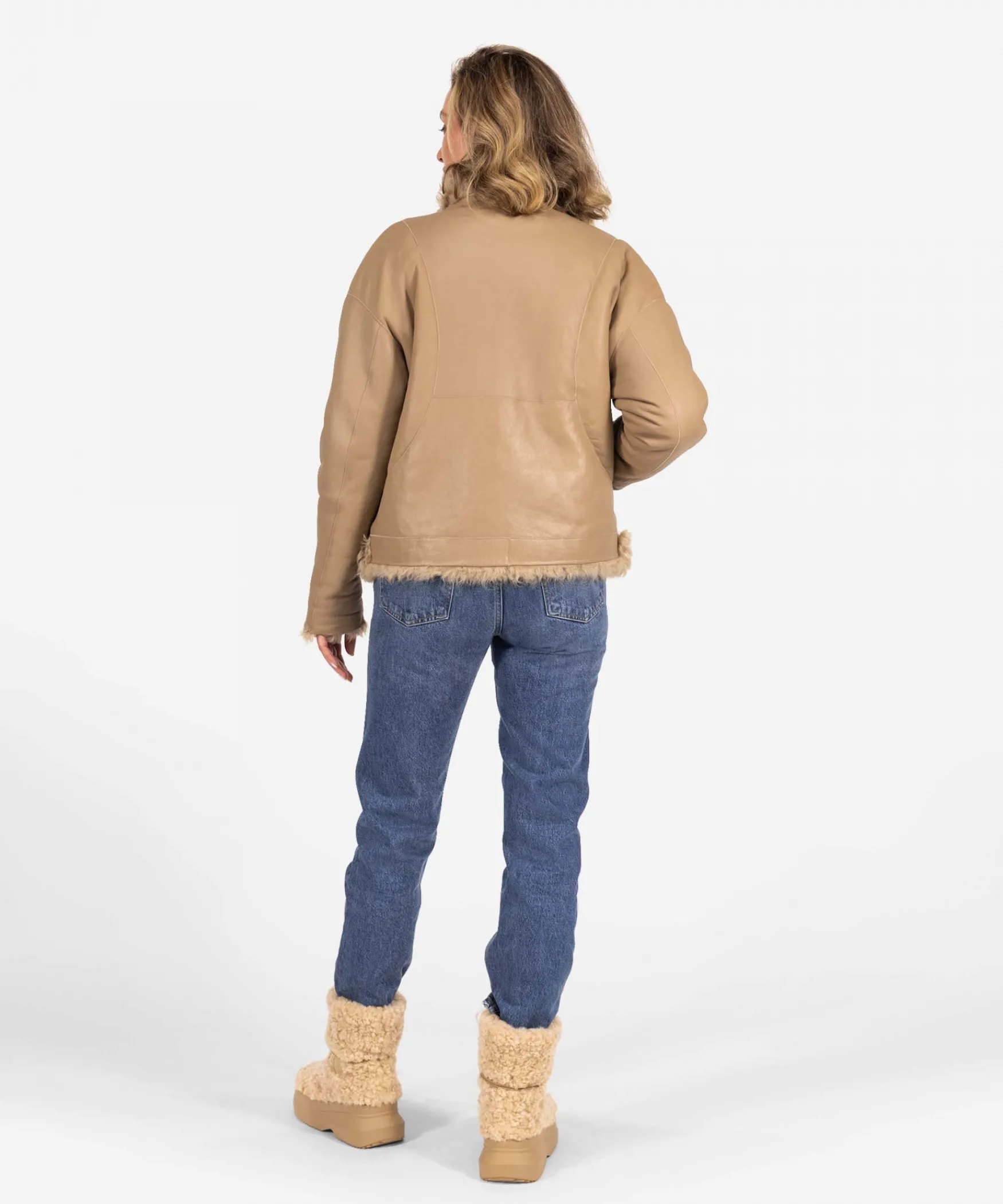 IBANA Curly | Beige< Leren Jassen | Lammy