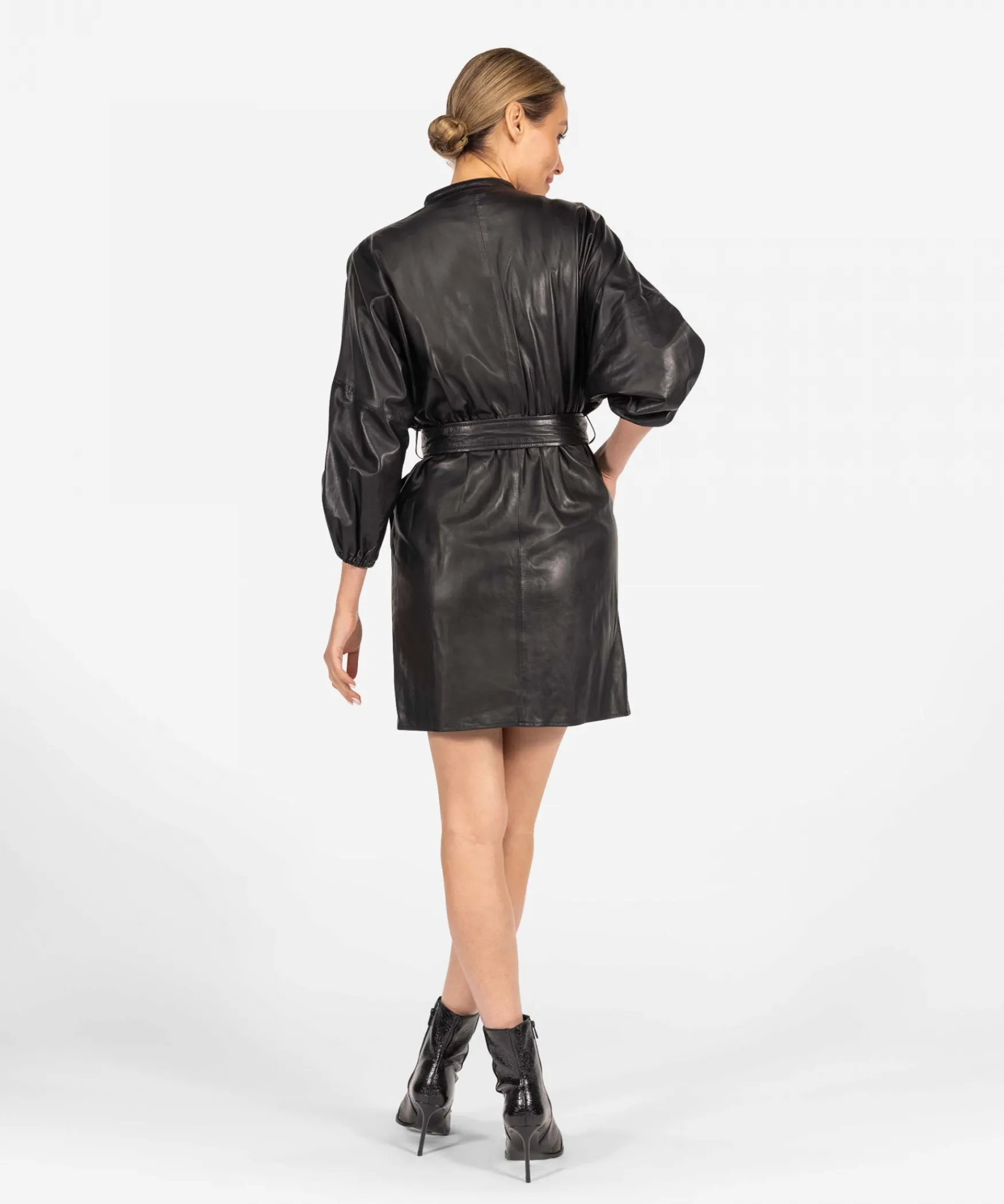 IBANA Daphni | Black< Leren Jurken | Mini Jurken
