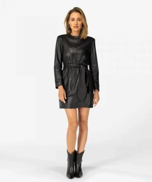 IBANA Dilly | Black< Leren Jurken | Midi Jurken