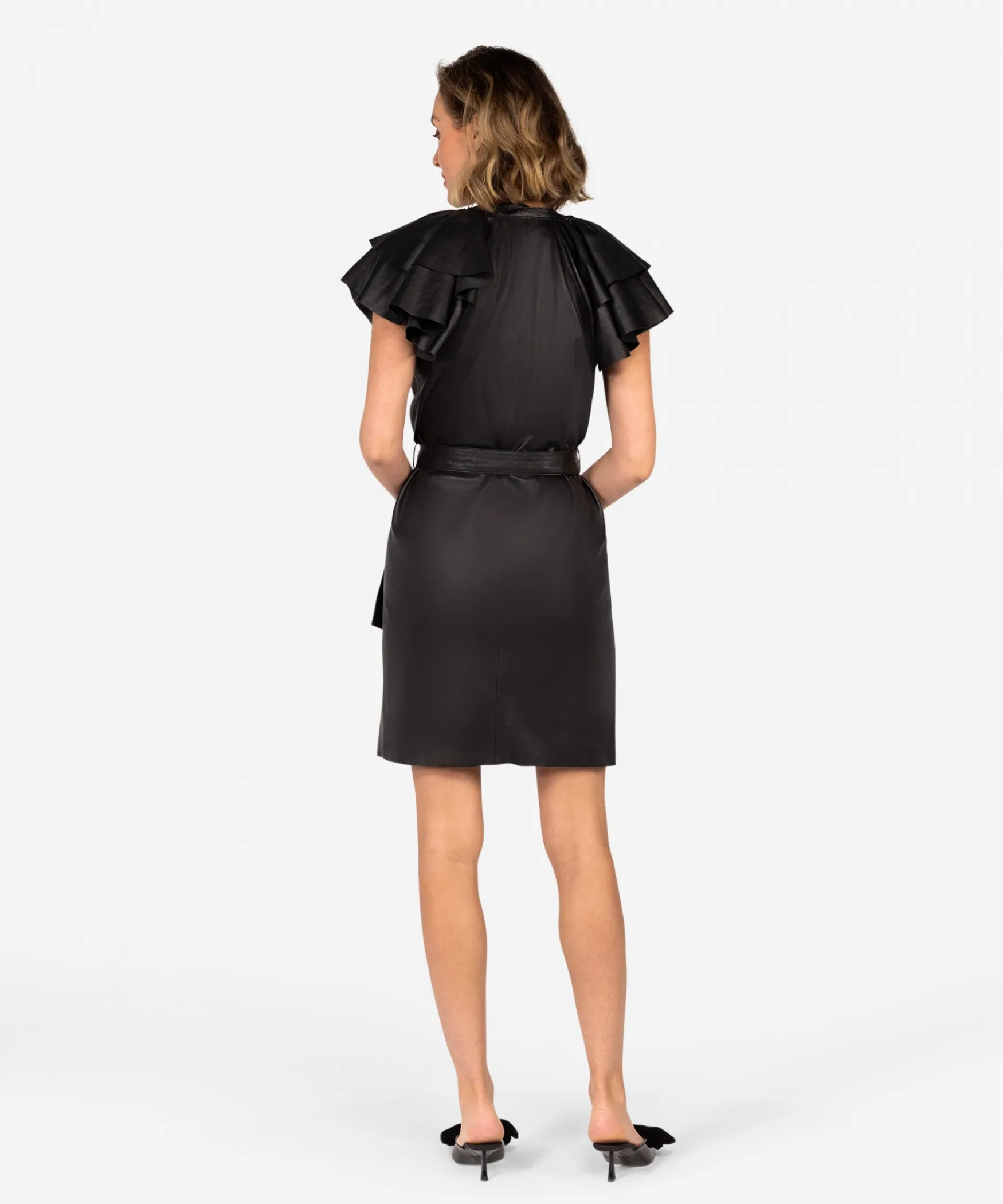 IBANA Driffle | Black< Leren Jurken | Midi Jurken
