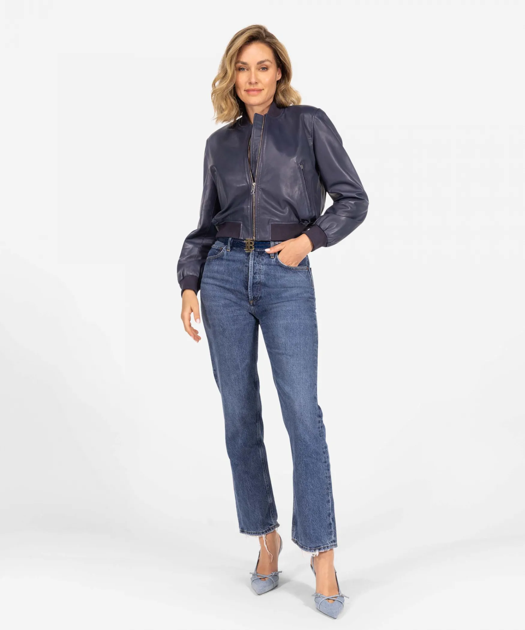 IBANA Jecksy | Midnight Blue< Leren Jassen