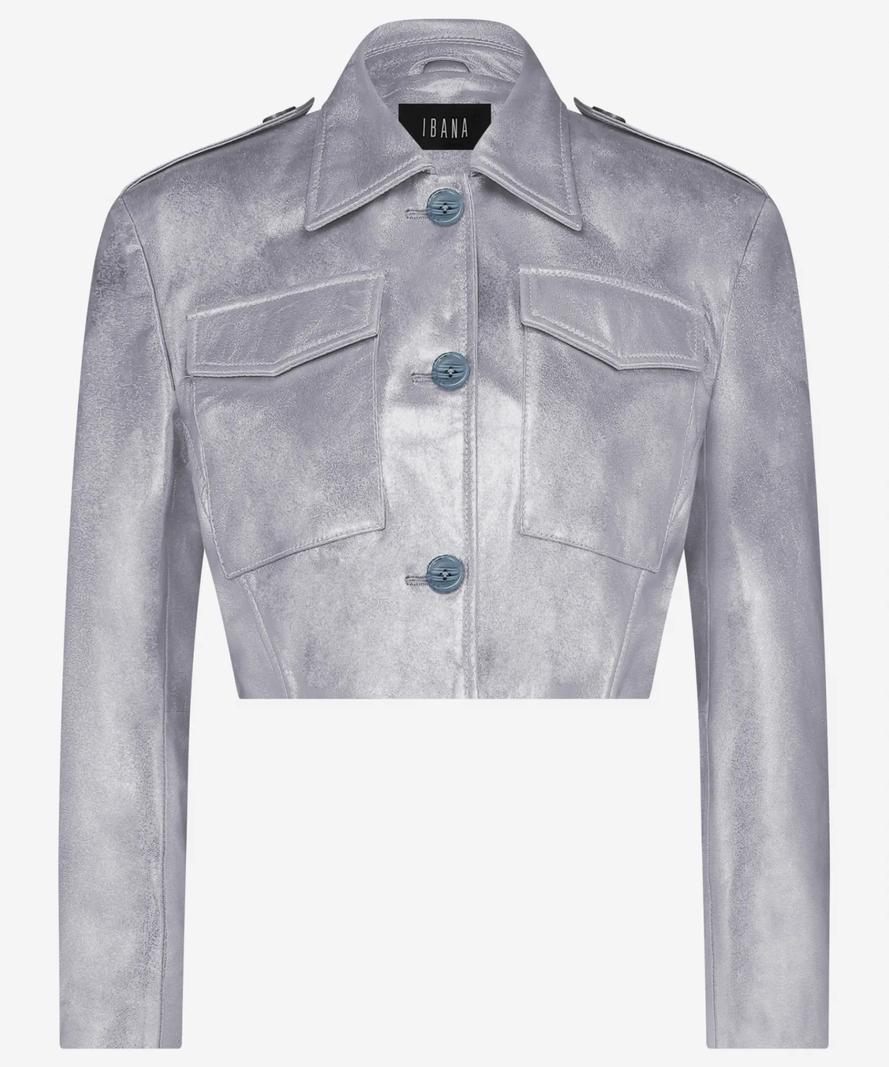 IBANA Jorin Metallic | Stone Blue< Leren Jassen