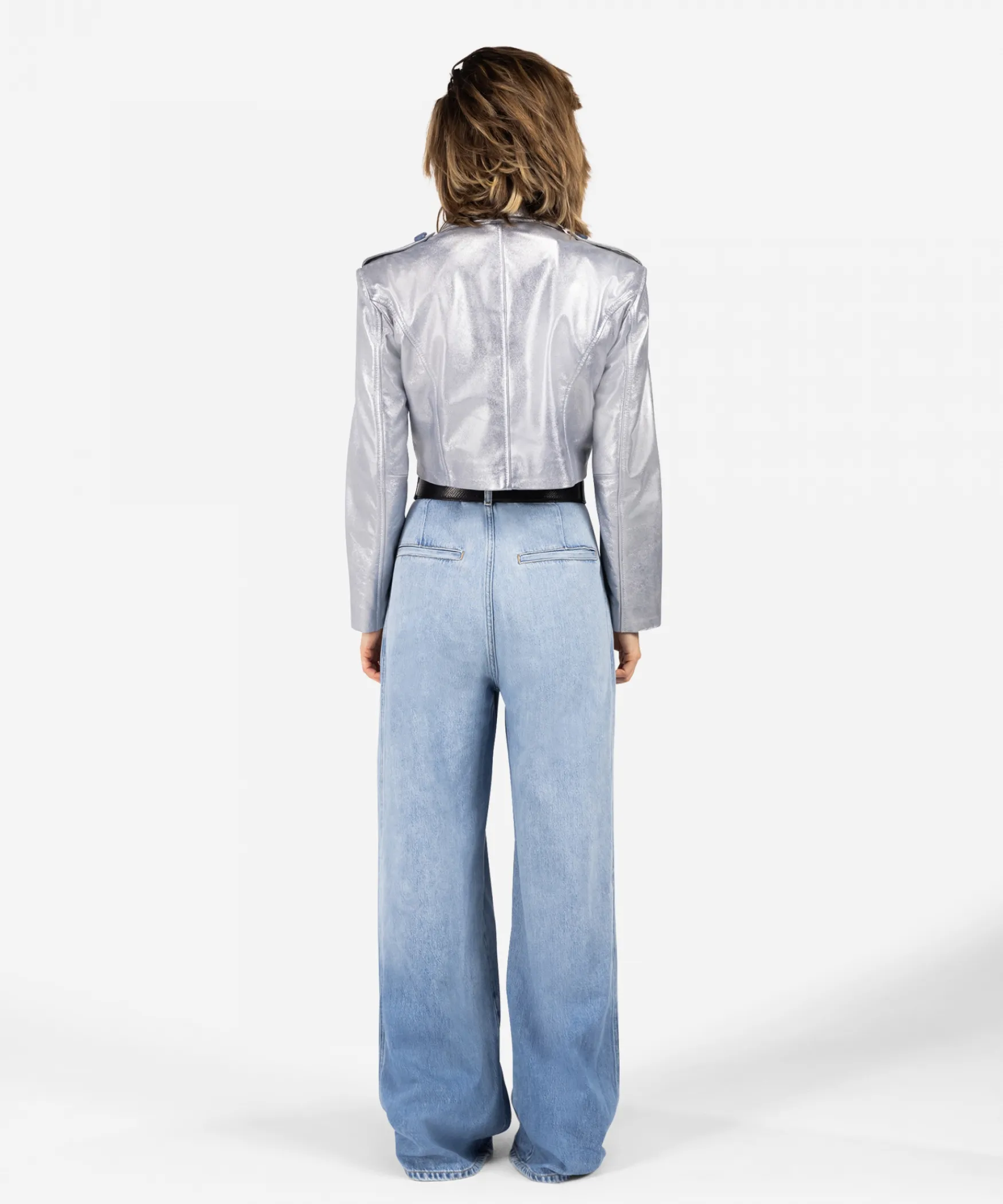 IBANA Jorin Metallic | Stone Blue< Leren Jassen