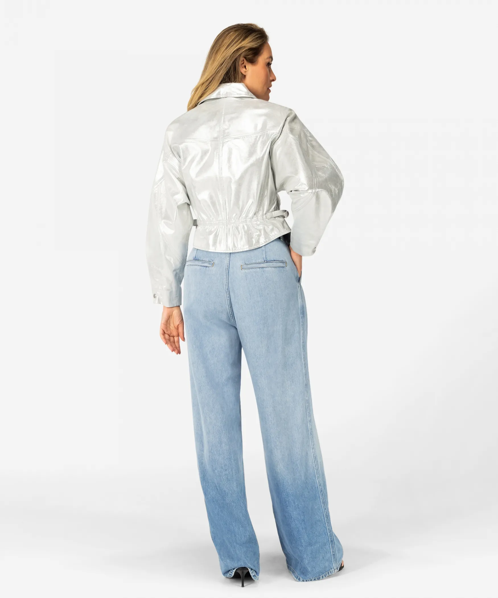 IBANA Jules metallic | Sparkling Silver< Leren Jassen