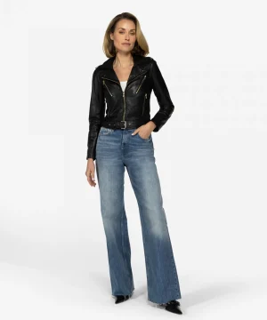 IBANA MOSS | BLACK/GOLD< Leren Jassen