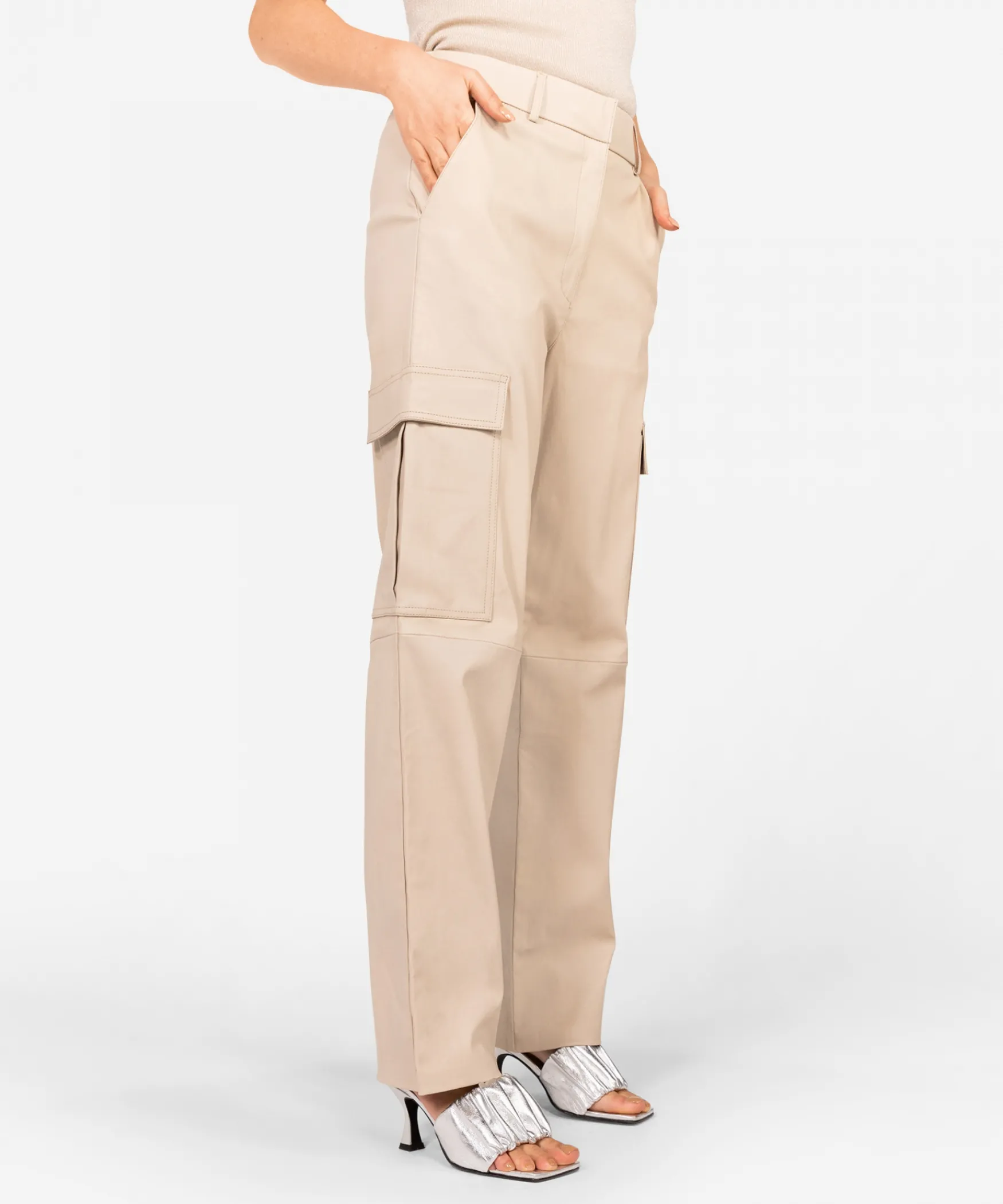 IBANA Pleuni | < Wide Fit | Leren Broeken