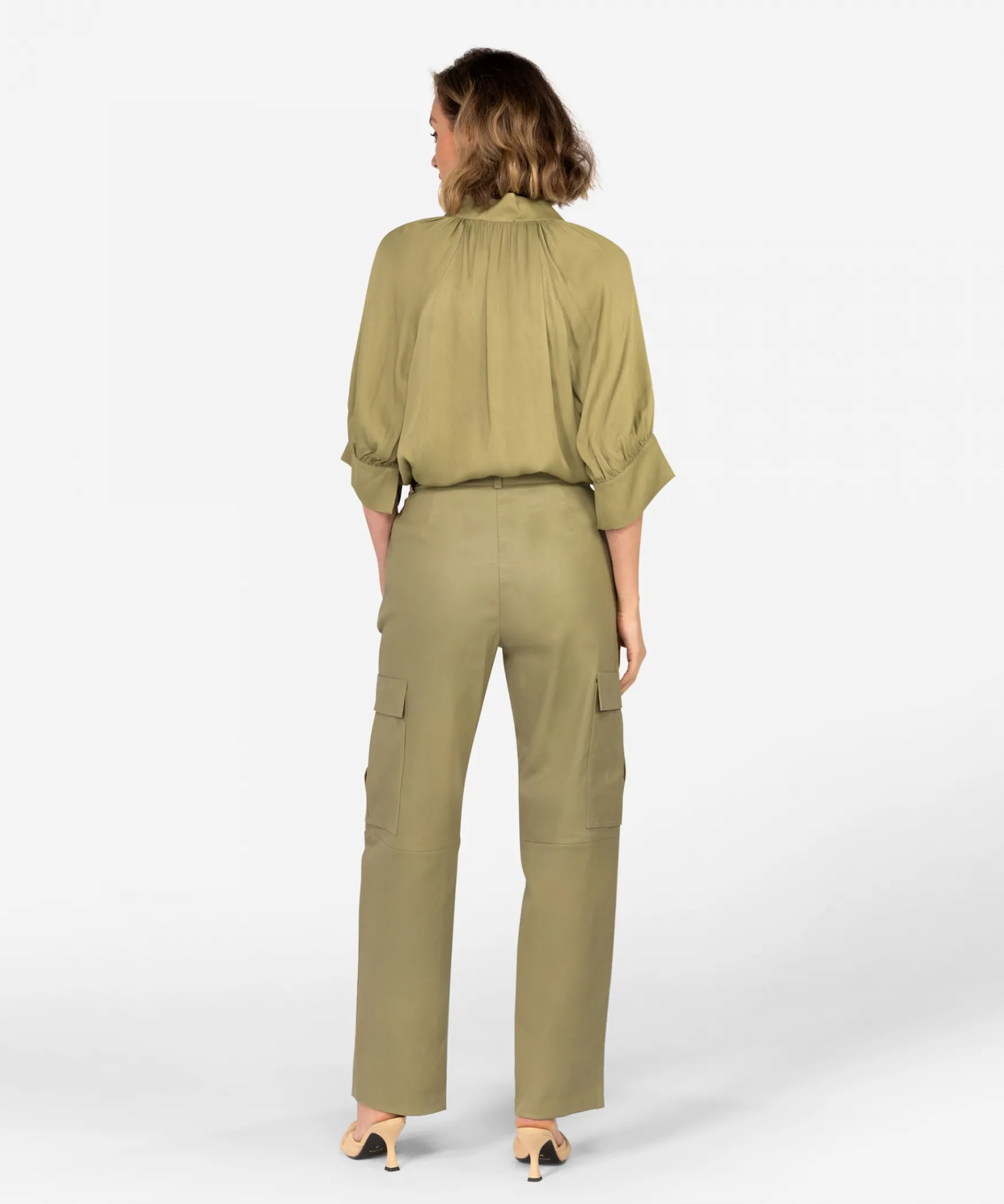 IBANA Pleuni | < Wide Fit | Leren Broeken