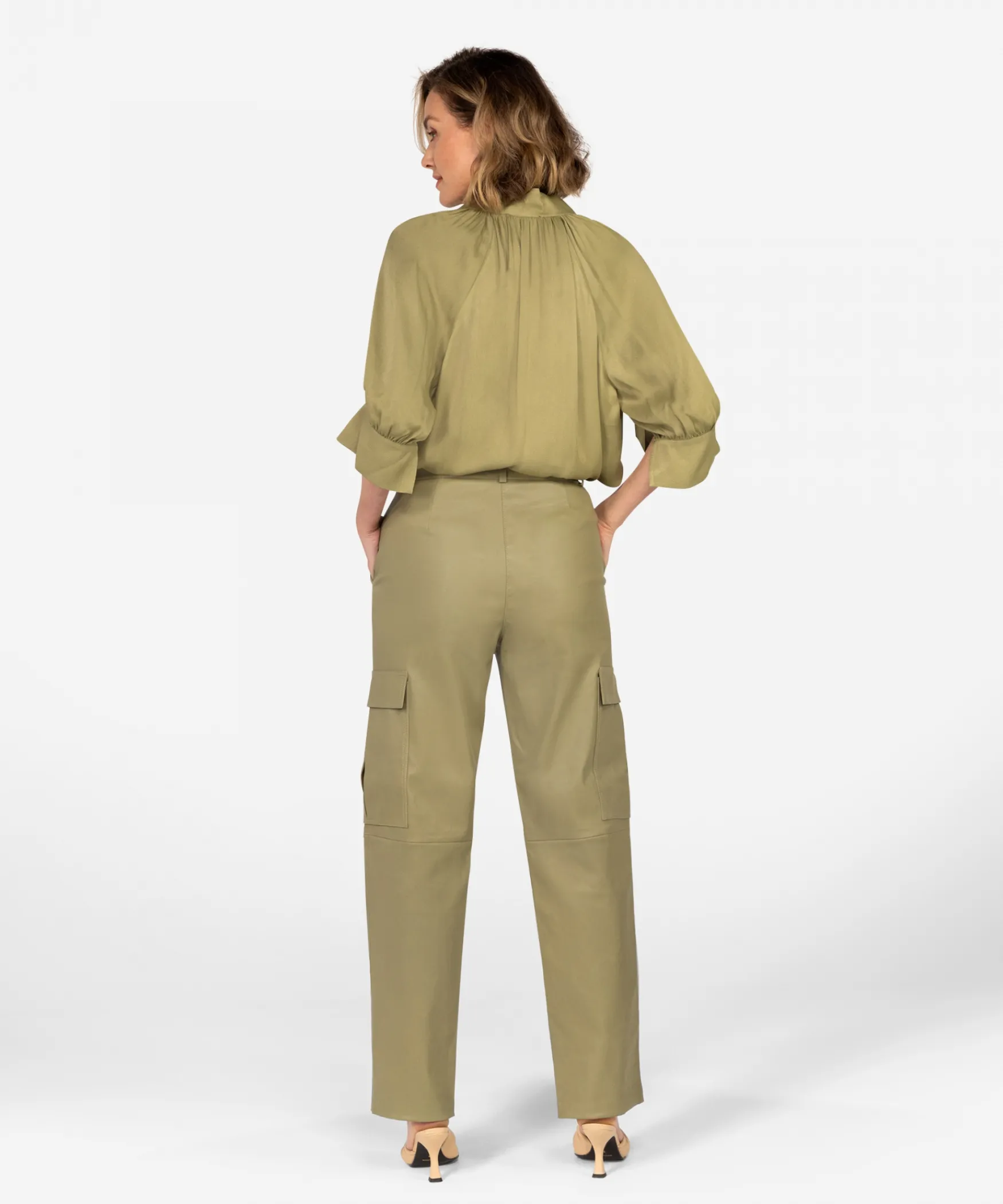 IBANA Pleuni | < Wide Fit | Leren Broeken