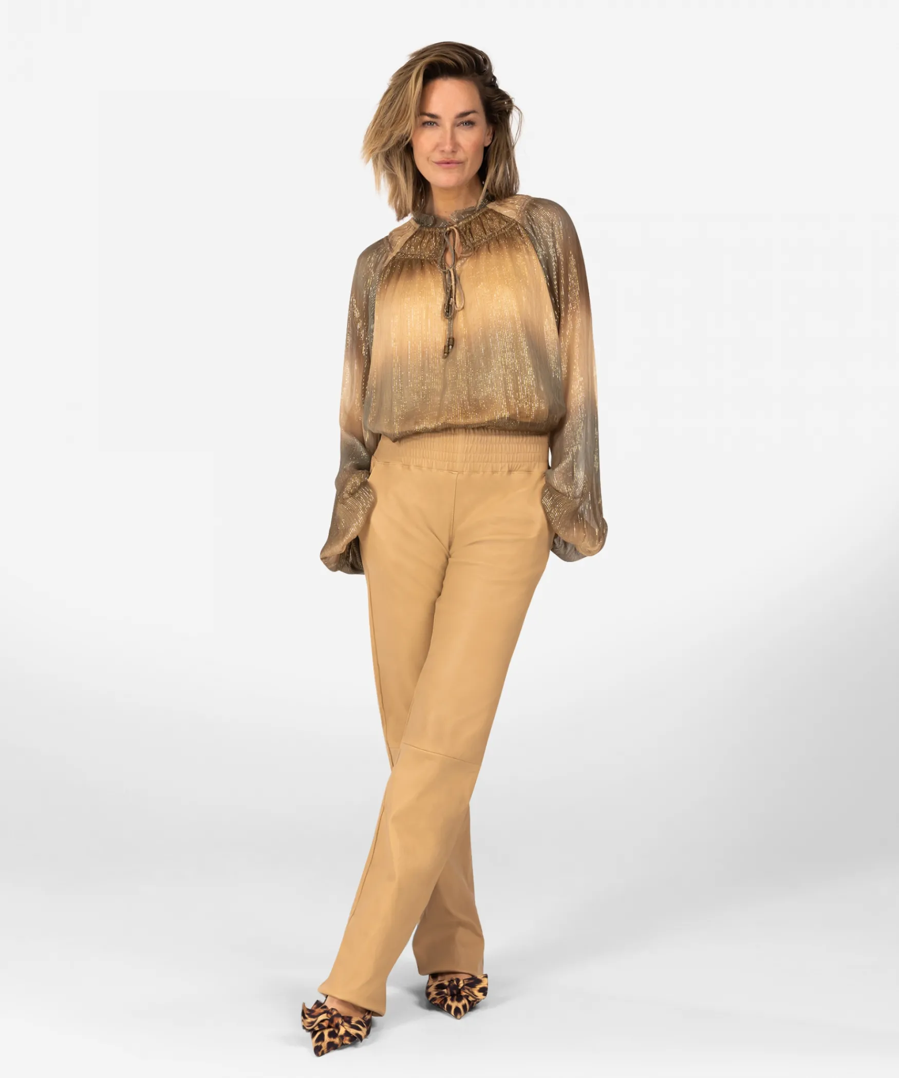 IBANA Tyva Lurex | Neutral Ombre Print< Tops